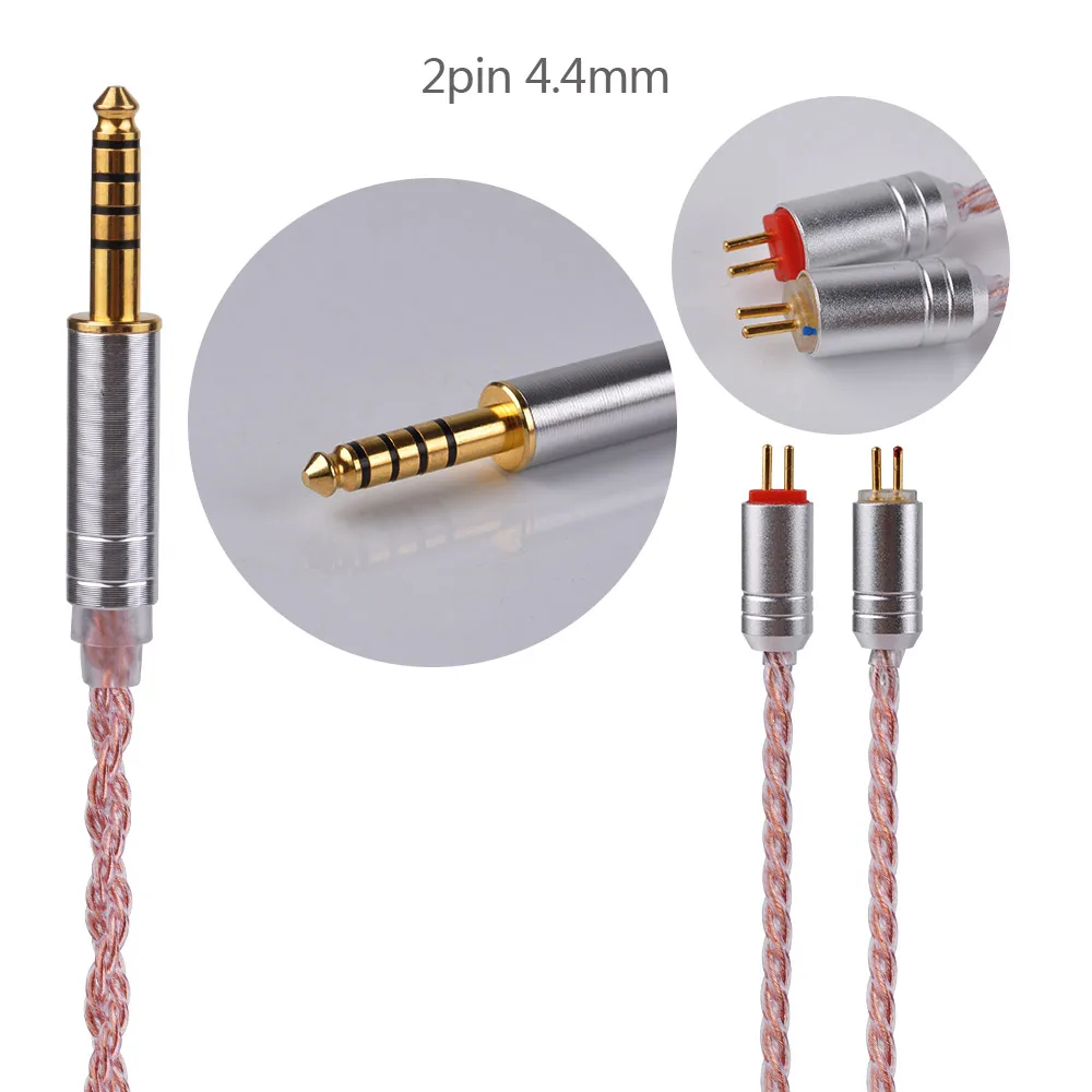 Yinyoo 6 ядро розовый Медь кабель 2 5/3 5/4 4 мм балансный с MMCX/2pin разъем для ZS10 ZST ZSR ZSn PRO HQ6