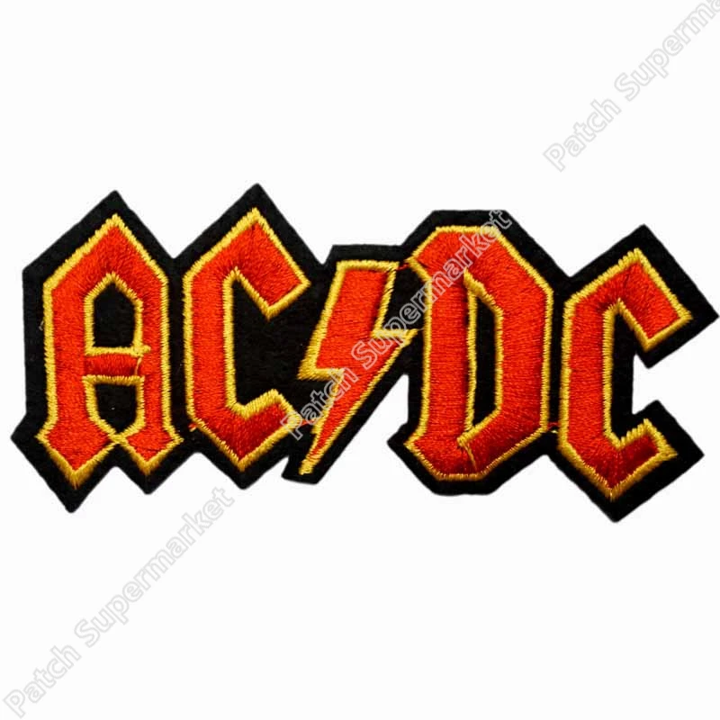 

ACDC Music Band Embroidered LOGO Iron On Patch Emo Goth Clothes Punk Rockabilly embroidery patches
