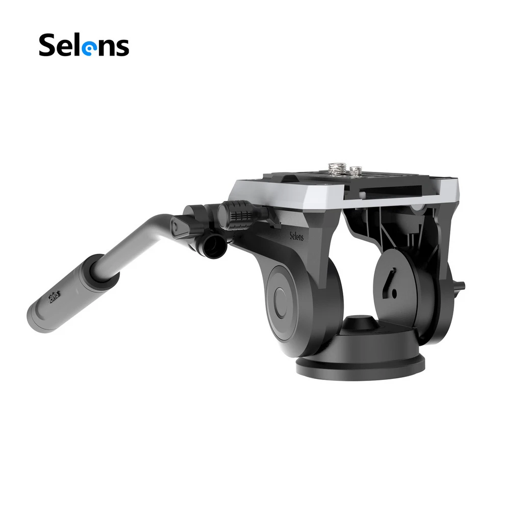 

Selens Professional Aluminum Tripod Two-way Video Tripod Head with Pan Bar Handle for DSLR ILDC Camera for Tripod Monopod