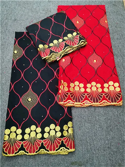 

Latest party African cotton lace fabric nice matching 2Y Swiss voile lace fabric for dress set NCV14(5y+2y)