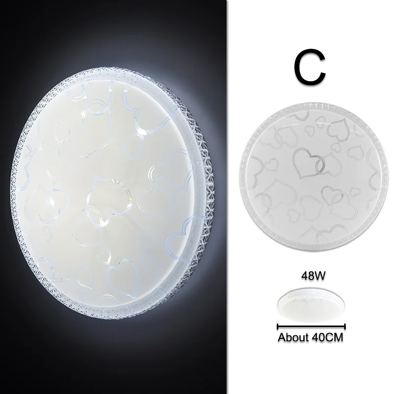 Светодиодный потолочный светильник 48 Вт 36 Вт 24 Вт 18 Вт светодиодный потолочный светильник поверхностного монтажа AC220V 240V Дистанционное Управление современный потолочный светильник для дома светильник - Цвет корпуса: C