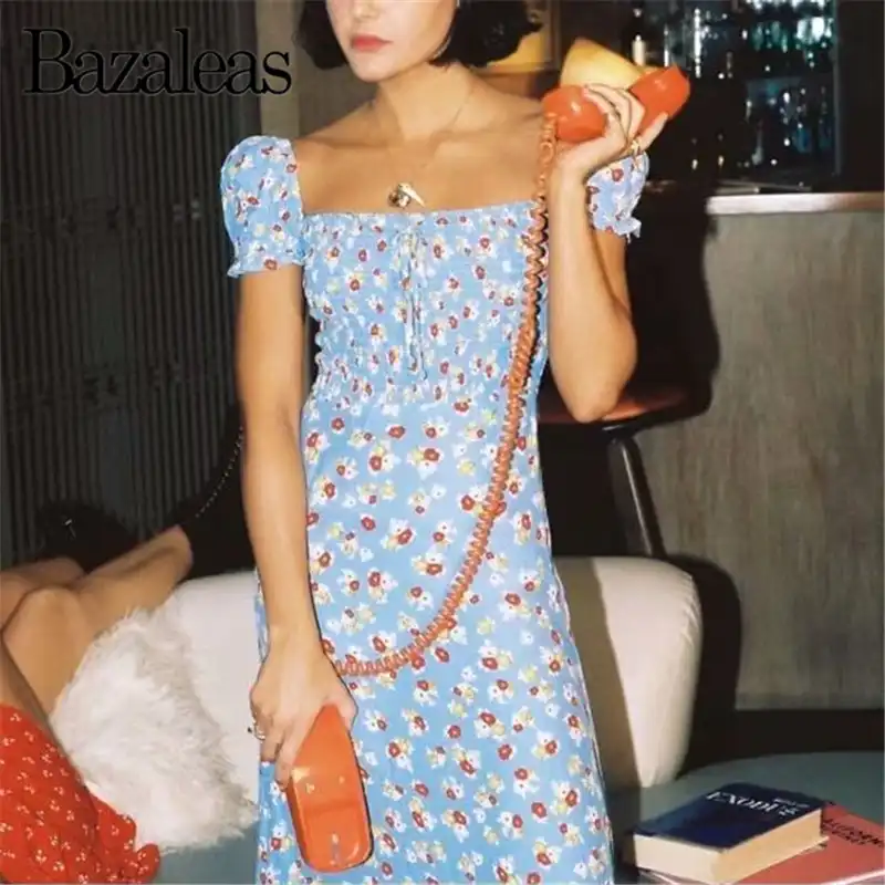 Summer midi dress with split Clearance