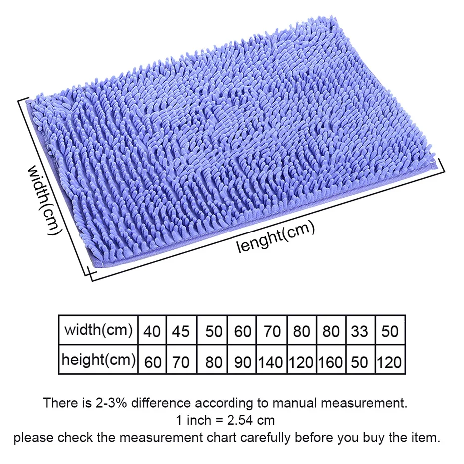 Напольный коврик из полиэстера, коврик для двери, нескользящий, твердый, синель, коврик для ванной, мягкий, мохнатый, для ванной, кухни, для гостиной, спальни, 1 шт
