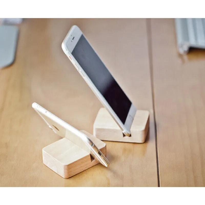 1pcs square wooden Mobile Phone Holder Table for iphone 5 6 for samsung