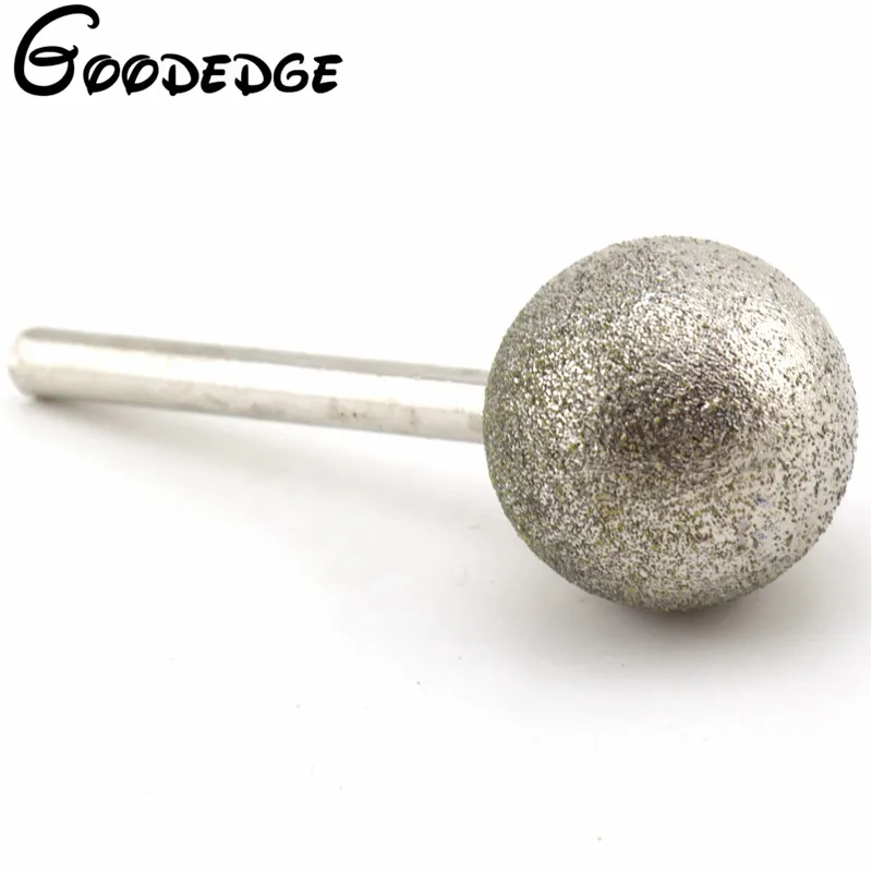 

Diamond Coated 30mm 1-3/16" Dia Spherical Head Mounted Points Round Ball Grinding Bit Cutting Burs Shank 6mm Grit 80 Coarse Gems