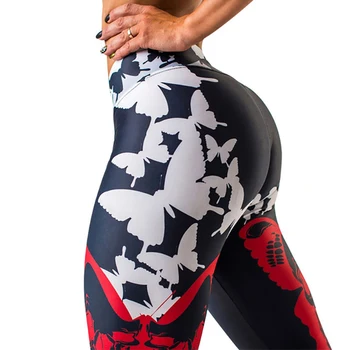 

NORMOV Fashion Leggings Women Sexy High Waist Butterfly Print Legging Push Up Fitness Leggins Mujer Casual Workout Leggings