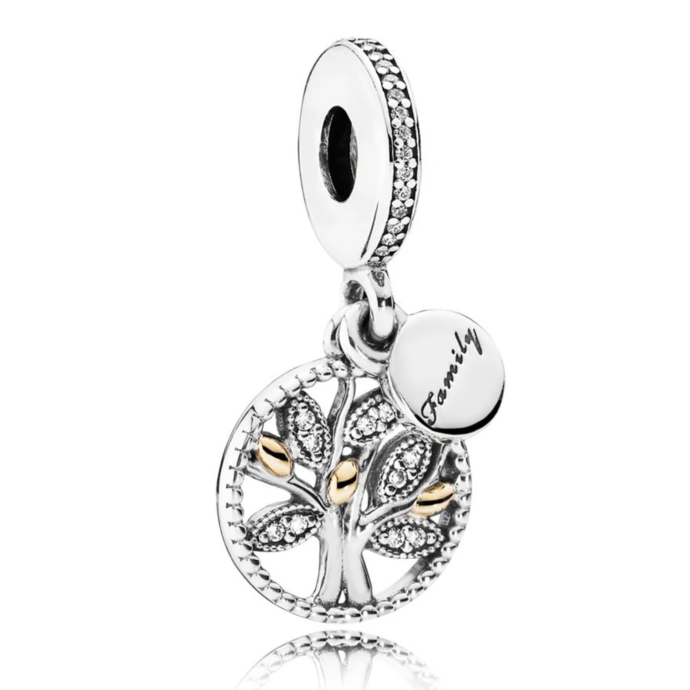 

100% Real 925 Sterling Silver Charms Family Tree Charms Fit Original Bracelet Diy Jewelry