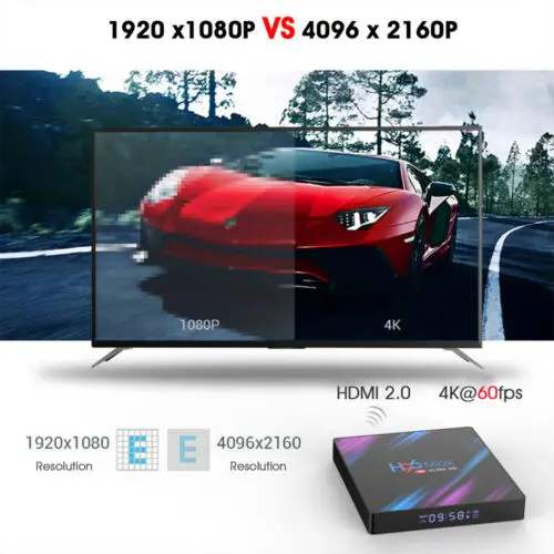 Latest H96 MAX Android 9.0 Smart TV BOX 4GB+64GB Bluetooth 4K Quad Core WiFi Netflix Youtube Google Play Home Audio Media