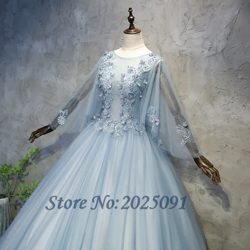 Лидер продаж синий Бальные платья кружева аппликации бисером бальное платье длинное платье для выпускного вечера Пышное Платье сладкий 16 платье светится в течение 15 лет