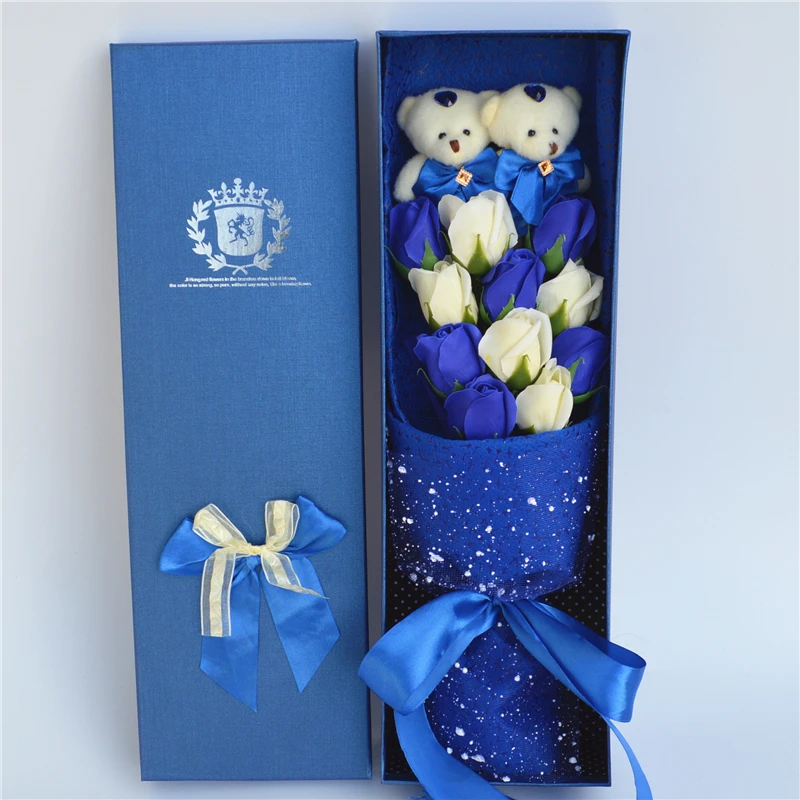 

Hot Selling Cartoon plush toys teddy bear dolls Festivals Gift Bouquet For Valentine's Day / Wedding /Graduation Gift Box