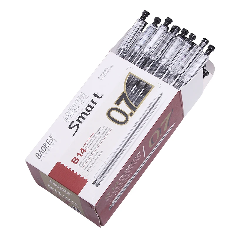 BAOKE B14 ballpoint pen push style 0.7mm student writing pen smooth pen