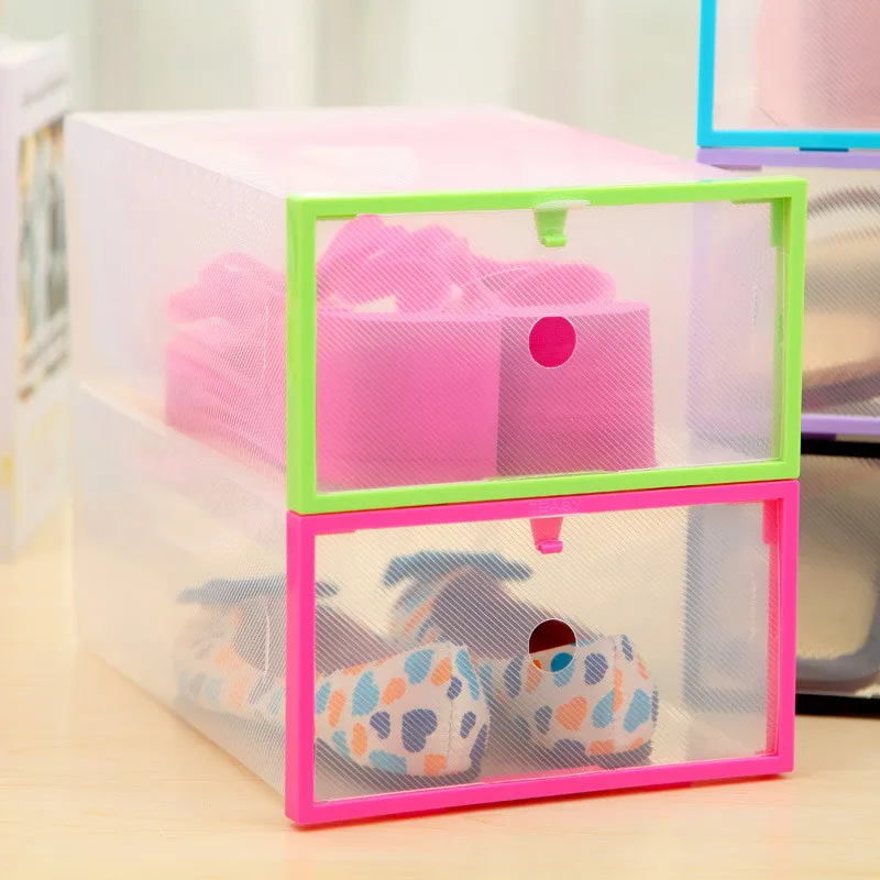 

Thicken Plastic Shoe Box Transparent Crystal Shoe Organizer Drawer Household DIY Clamshell Shoe Organizer Drawer Storage Boxes