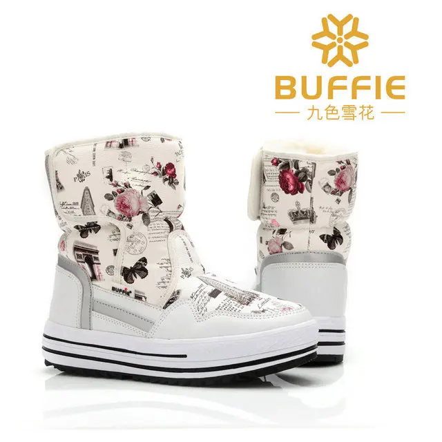 

Russia Minus 30 degrees Winter Warm Women Snow Boots Plush Inside Ladies mid-calf Female Outdoor Waterproof Lightweight Botas