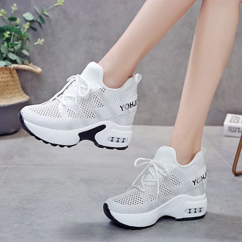 

2019 Spring Women Wedges Shoes High Top Fashion Women Casual Shoes Female Height Increasing Platform Women Vulcanized Shoes