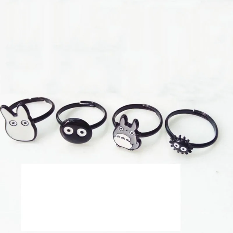 

1 Pc NEW Hot sale cute My Neighbor Totoro Metal Rings Girls Adjustable Opening Female Rings Figures Toys gift