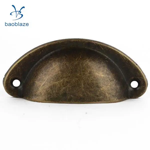  NEW 40Pcs Retro style Brass Cabinet Knob Shell Cup Cupboard Drawer Pull Handle Bronze	