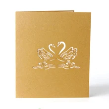 Peerless 3D ручной работы Лебедь открытка лазерная резка поздравительные открытки