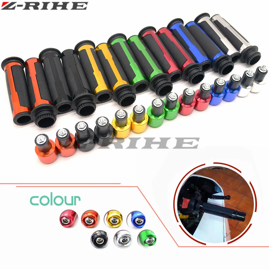 

22mm Street & Racing Moto Grips with end BARRACUDA CNC 7/8'' Motorcycle Handle for Kawasaki Ninja 600 ZX-6R Z750 Z800 Z1000 ER6N