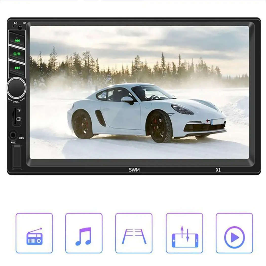 

7inch 2 Din Car Radio Car Stereo MP5 Player Touch Screen AUX TF USB FM Bluetooth DVD Video Auto Multimedia Player Handsfree
