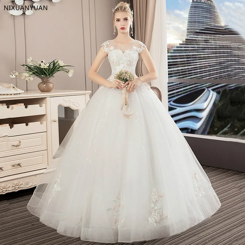 Новинка, свадебное платье, элегантное бальное платье с открытыми плечами, классическая вышивка, Аппликации, Vestido De Noiva, свадебное платье es