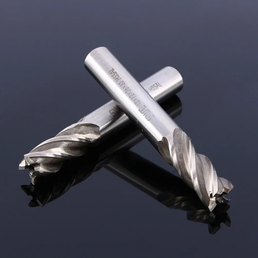 

1Pc HSS Carbide End Mill CNC Tools Diameter 12mm 4 Blades Flute Mill Cutter Straight Shank Solid Carbidet Drill bit