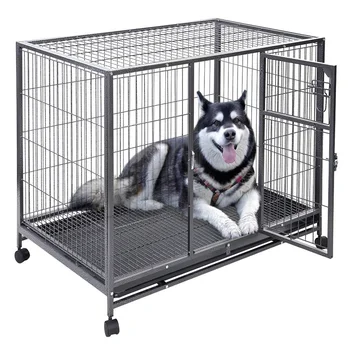 

44'' X 29'' Metal Wire Pet Crate Cage High Quality Strong Structure Large Size Enough Space Two Doors Dog Crate PS5803