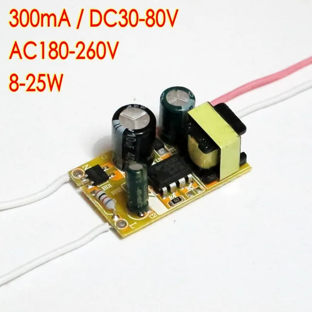 high efficiency 300ma 8 25*1w dc 36v ~ 80v led driver 8w 10w 12w 14w