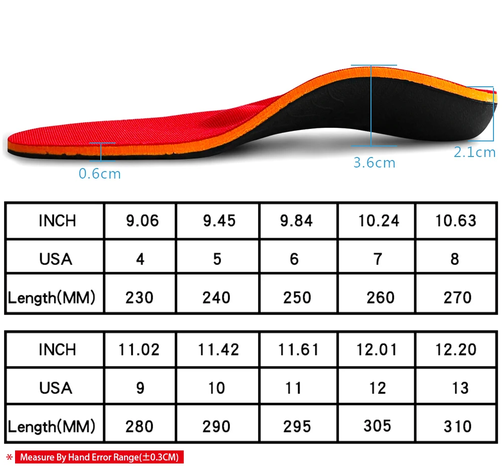 3ANGNI Orthotic Shoe Insoles Arch Support Insole Orthopedic Flat Feet Heel Pain Plantar Fasciitis Men Woman Inner Sole Cushion