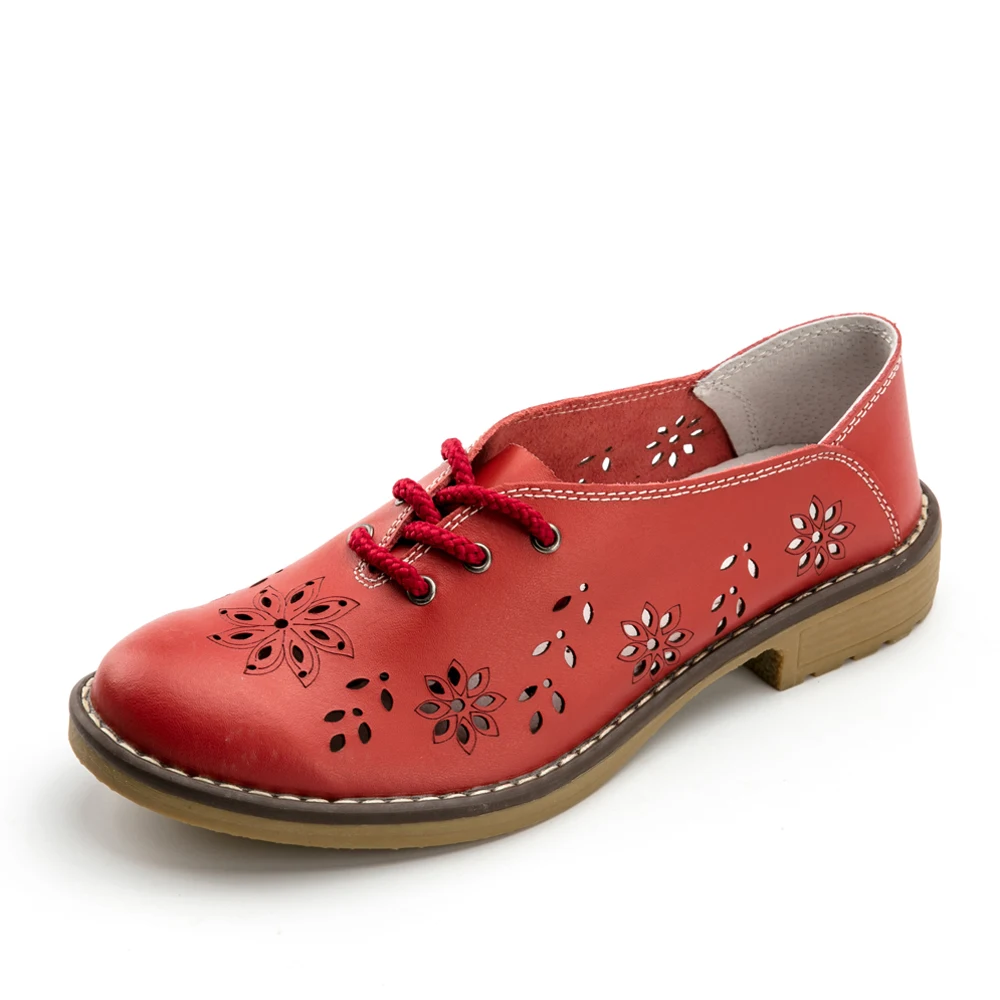 WeiDeng/Женская обувь на плоской подошве из натуральной кожи; повседневные женские ботильоны; дизайнерские оксфорды с перфорацией типа «броги» на шнуровке; модная обувь ручной работы с цветком