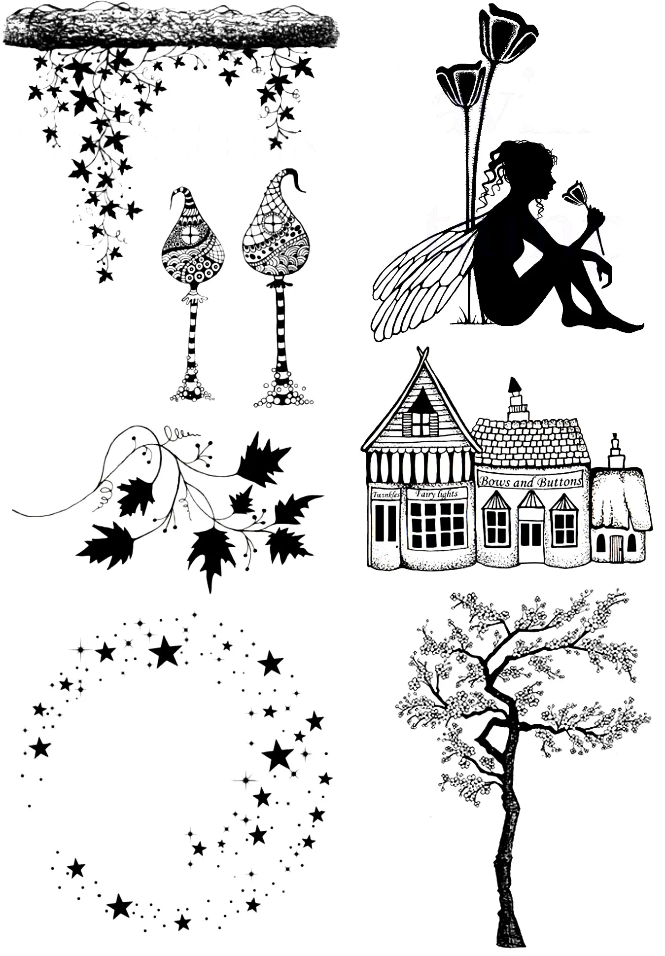 

Fairy sitting against the tree Transparent clear stamp for DIY Scrapbooking/Card Making/Kids Christmas Fun Decoration Supplies