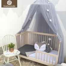 Naturelife Round Baby Bed Mosquito Net Dome Hanging Cotton Bed Canopy Mosquito Net Curtain For Hammock Baby Kids Dossel