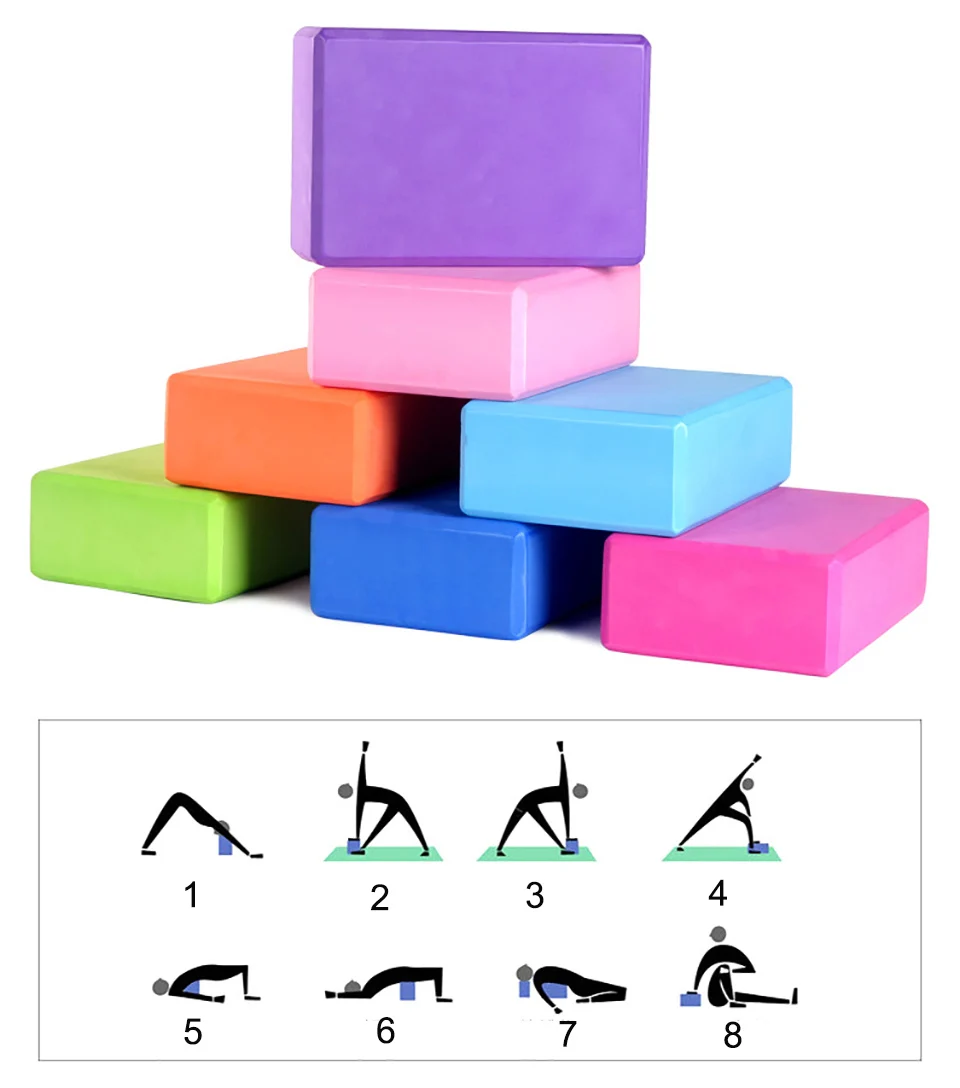 Yoga Block Props Foam Brick Stretching Aid Gym Pilates Yoga Block