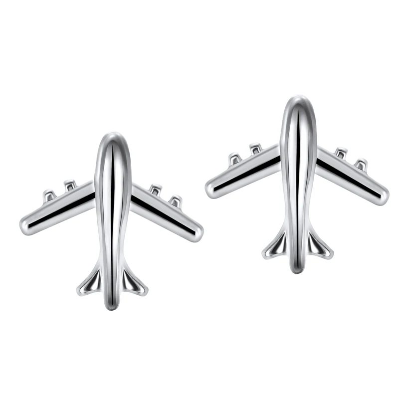 

1Pair Cute Silver Color Plane Stud Earring for Women Glitter Small Airplane Shape Earrings Girl Chic Jewelry Brincos E19