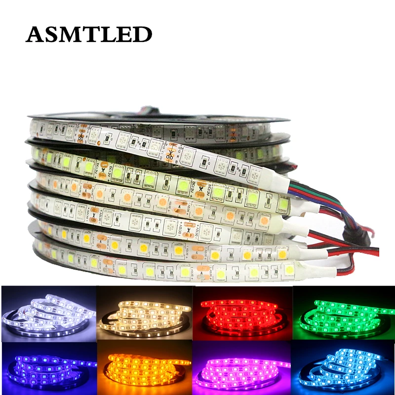 Супер яркая светодиодная лента 5 м 5050 SMD RGB 60 светодиодов/м 300 светодиодов 12 в пост.