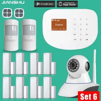 

433mhz WIFI GSM Alarm Systems Wireless Door/Window Sensor House Security Alarm System with PIR motion detector+720P mini camera