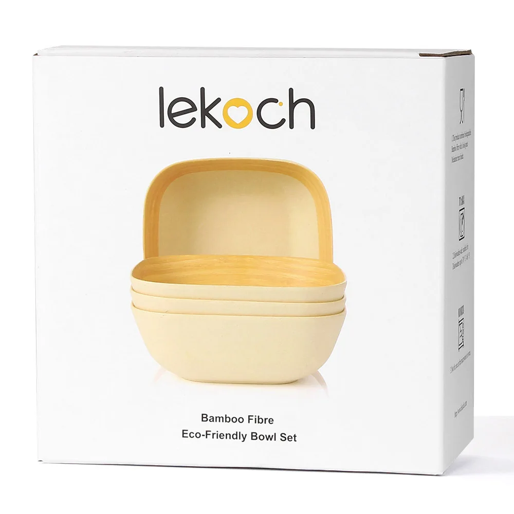 Lekoch 4 шт. бамбуковые зерна узор волокна материалы квадратные фрукты закуски