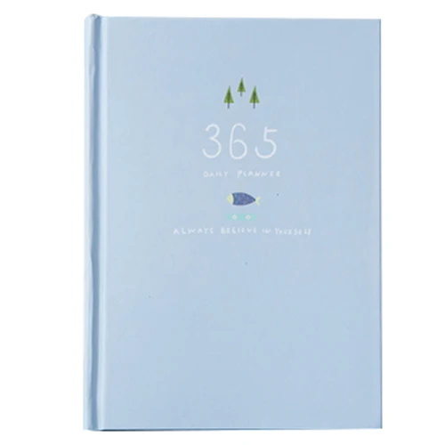 

365 days personal diary planner hardcover notebook diary office weekly schedule cute stationery Light Blue