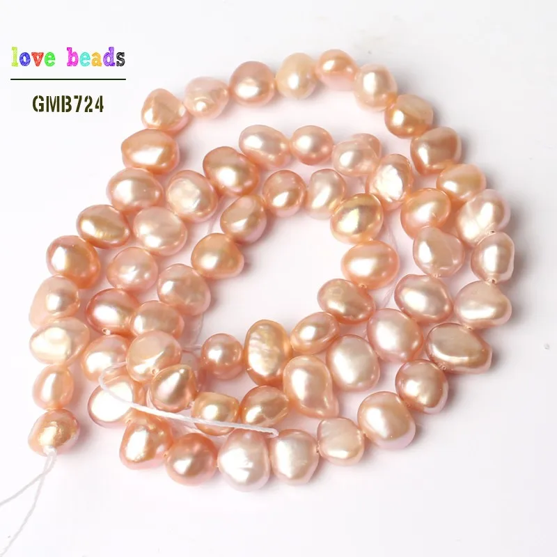 6-7mm Natural White Pink Freshwater Pearl Baroque Gem Irregular Beads Strand 15" for Bracelets Necklace Jewelry Making - Цвет: Light Purple