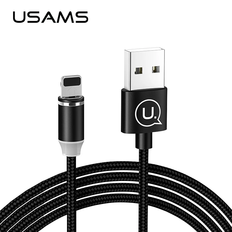 Beste Micro USB Magnetic Kabel USAMS 2A 1 m Nylon Magnetische Data Sync Charger Kabel voor iPhone Magneet oplaadkabel