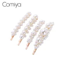 Comiya летние шпильки для женщин корейские ювелирные изделия золотого цвета цинковый сплав Модные Акриловые жемчужные женские украшения для волос AliExpress