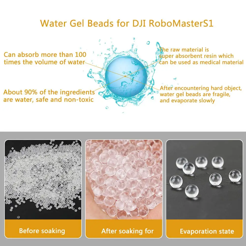 Growing Crystal Balls Water Gel Beads Water Bullet for DJI RoboMaster S1 Educational Robot Toy Car Shooting Swelling Soft Bomb