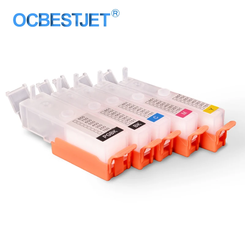 

5Colors/Set For Canon PGI-550 CLI-551 Refillable Ink Cartridge With ARC Chip For Canon MG5450 MG5550 IP7250 IX6850 MG5650 MG6450