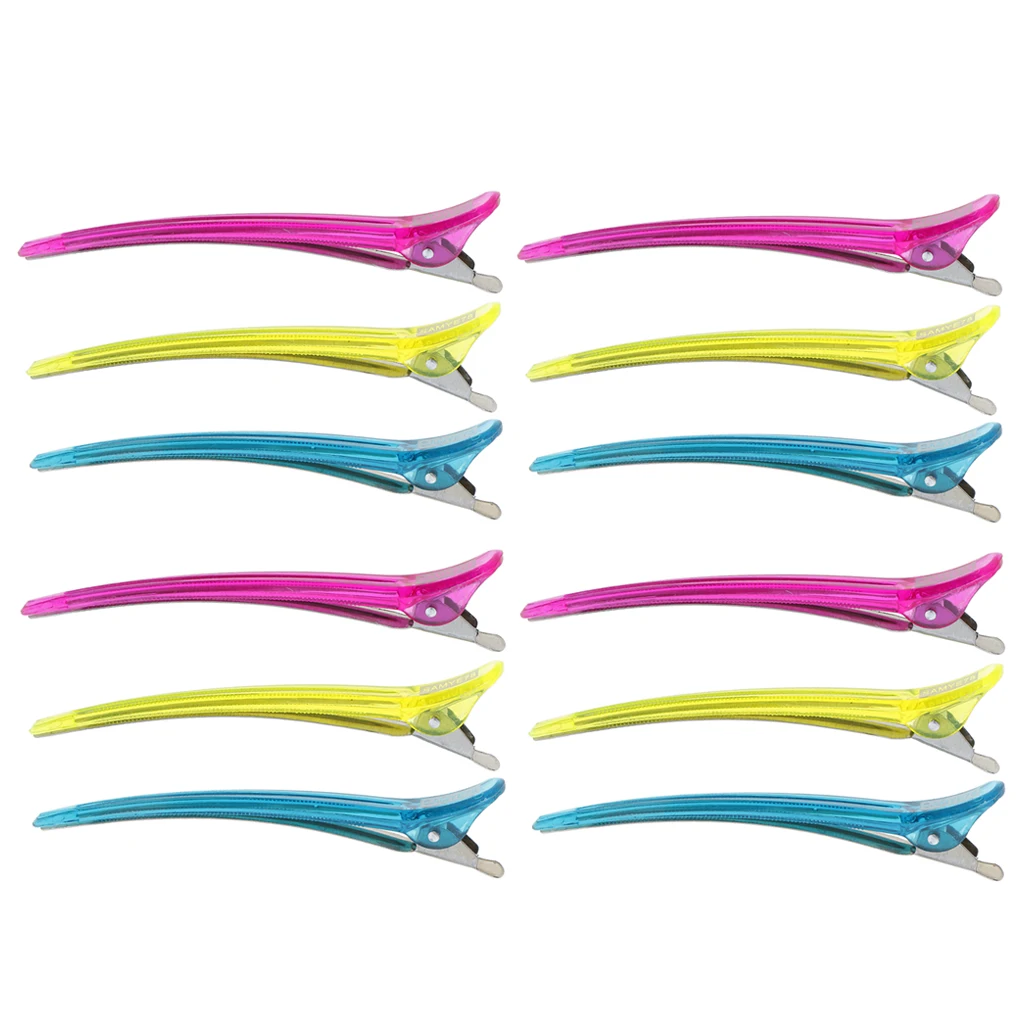 Lot van 12 Stuks Metalen Plastic Salon Hair Clips Hairdressing
