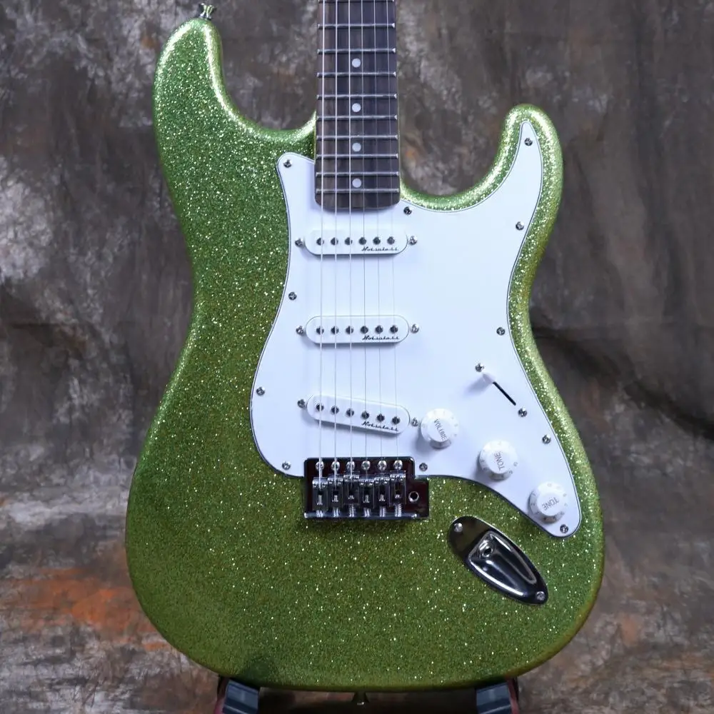 

Electric Guitar High Quality Left Head Metal Green ST