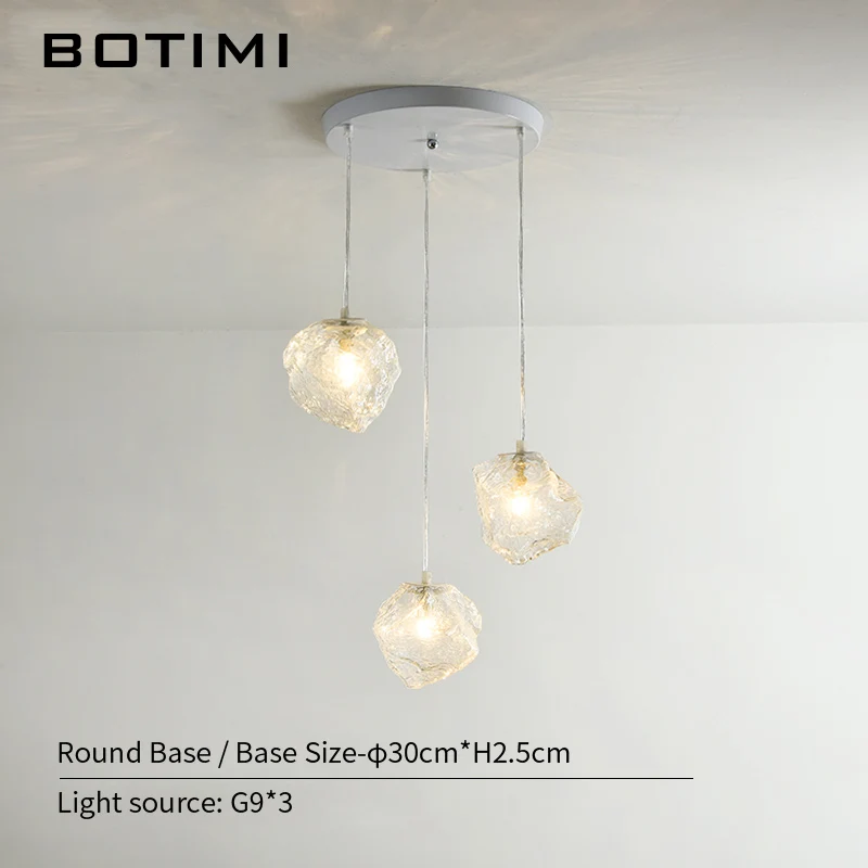 Round Base-3 Light Botimi современные 220V G9 подвесные светильники со стеклянным абажуром для столовой Регулируемый подвесной кухонный светильник Supension Bar Light - Цвет корпуса: Round Base-3 Light