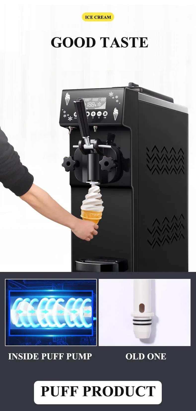1.6L машина для производства мороженого вертикальный полностью автоматический аппарат для производства мороженого с высоким качеством