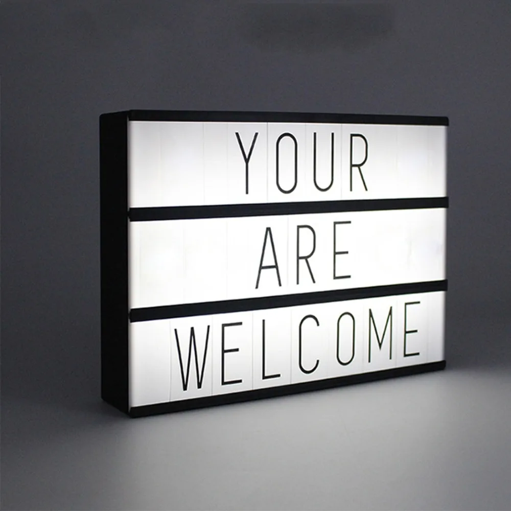 Generic DIY BLACK Letters Cards USB PORT Powered Cinema Lightbox A4 A6