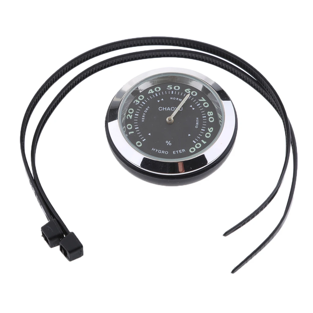 Universal Motorcycle Bike Chrome Waterproof Black Dial Handlebar Clock/Thermometer/Hygrometer Glow Watch