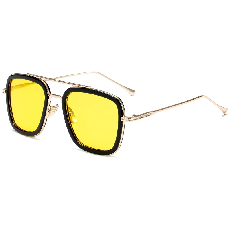 Longkeperer очки ночного видения желтые линзы мужские Tony Stark Железный человек вождения очки женские антибликовые классические металлические солнцезащитные очки