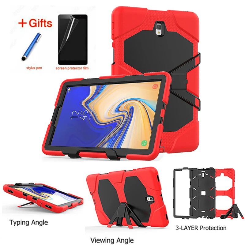 

For Samsung Galaxy Tab S4 10.5 SM T830 T835 T837 tablet Kids Skin Military Heavy Duty Silicone+PC Rugged Stand Protective Cover